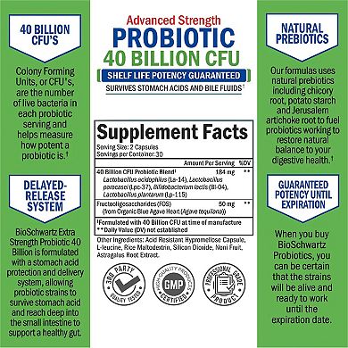 Daily Probiotic With 40 Billion Cfu - Shelf Stable Pre & Probiotics For Digestive Health 60ct