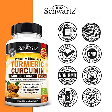 Turmeric Curcumin with BioPerine 1500mg - 90 Capsules