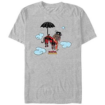 Men's Deadpool And Wolverine Dogpool Mary Poppins Parody Graphic Tee
