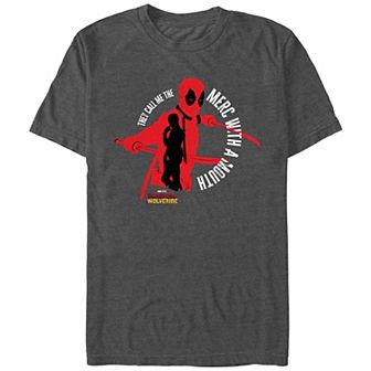 Men's Deadpool And Wolverine Merc with a Mouth Silhouettes Graphic Tee