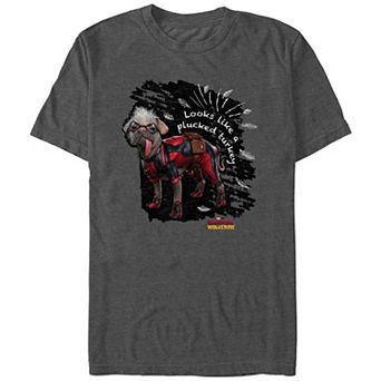 Men's Deadpool And Wolverine Dogpool Plucked Turkey Graphic Tee