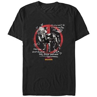 Men's Deadpool And Wolverine Dogpool Little Unicorn Graphic Tee