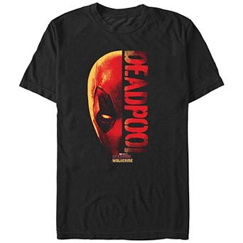 Men's Deadpool And Wolverine Half Face Graphic Tee