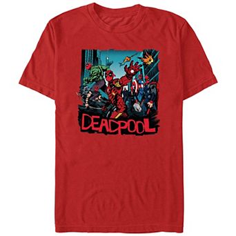 Men's Deadpool And Wolverine Avengers Pose Graphic Tee