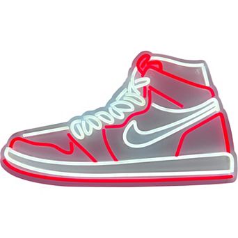 Neon Red LED Shoe Wall Art