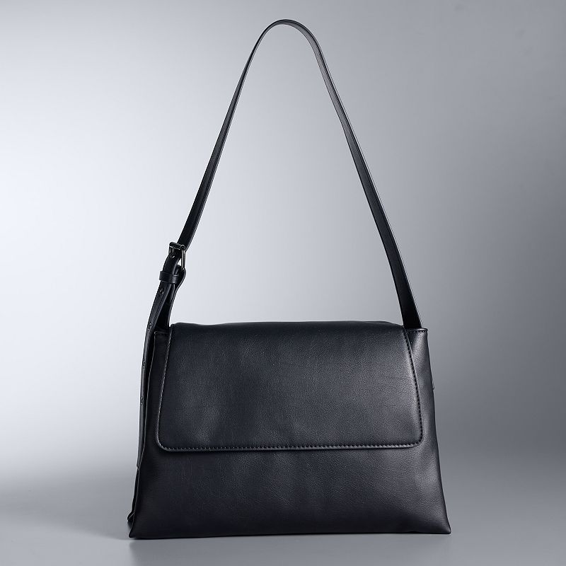 Simply Vera Vera Wang Amalia Flap Shoulder Bag, Black
