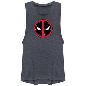 Juniors' Marvel Deadpool And Wolverine Sketch Logo Graphic Muscle Tank Top