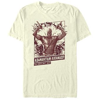 Men's Deadpool And Wolverine Adamantium Katanas Box Graphic Tee