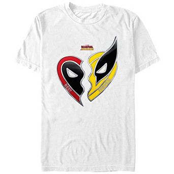 Men's Deadpool And Wolverine Best Friends Heart Graphic Tee