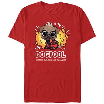 Men's Deadpool And Wolverine Dogpool Trouble Graphic Tee