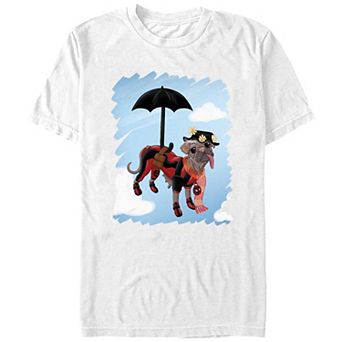 Men's Deadpool And Wolverine Dogpool Mary Poppins Costume Graphic Tee