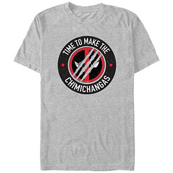 Men's Deadpool And Wolverine Chimichangas Scratch Logo Graphic Tee