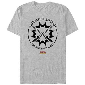 Men's Deadpool And Wolverine Adamantium Katanas Graphic Tee