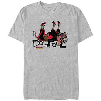 Men's Deadpool And Wolverine Dogpool Cute Sketch Lay Down Graphic Tee