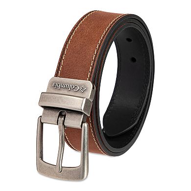 Men's Columbia Reversible Stitch Bordered Leather Belt