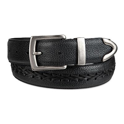 Men's Columbia Western Lace Detailed Leather Belt with Metal Tip End