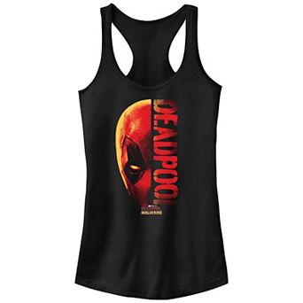 Juniors' Marvel Deadpool And Wolverine Half Face Graphic Racerback Tank Top