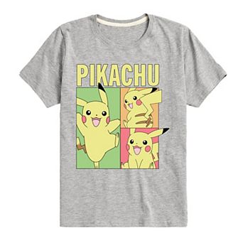 Boys 8-20 Pokemon Pastel Pikachu Grid Graphic Tee