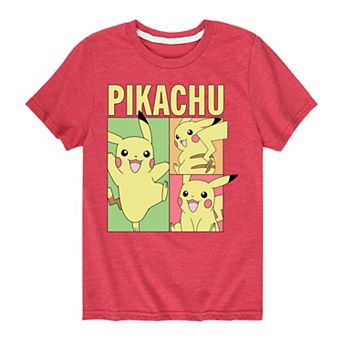 Boys 8-20 Pokemon Pastel Pikachu Grid Graphic Tee