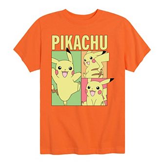 Boys 8-20 Pokemon Pastel Pikachu Grid Graphic Tee
