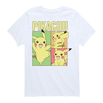 Boys 8-20 Pokemon Pastel Pikachu Grid Graphic Tee
