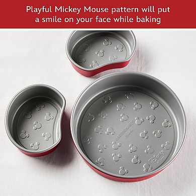 Farberware Disney Bake with Mickey Mouse 3-Piece Nonstick Mickey Head Cake Pan Set