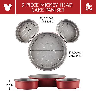 Farberware Disney Bake with Mickey Mouse 3-Piece Nonstick Mickey Head Cake Pan Set