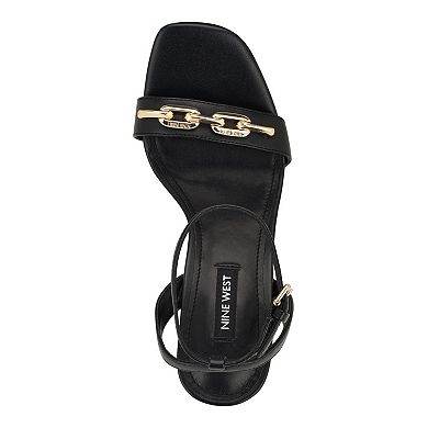 Nine West Neela Square Toe Tapered Women's Heel Dress Sandals