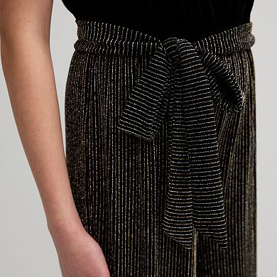 Girls 7-16 Knit Works Flutter Sleeve Square Neck Jumpsuit with Necklace