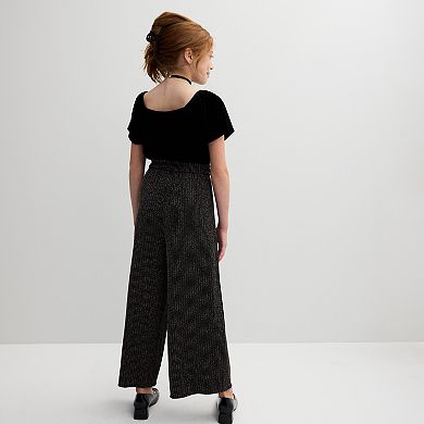 Girls 7-16 Knit Works Flutter Sleeve Square Neck Jumpsuit with Necklace