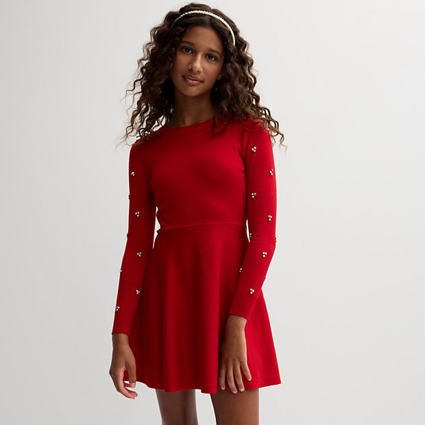 Kohls red sweater fashion dress