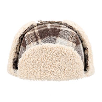 Men's Levi's® Brushed Flannel Plaid Trapper Hat with Sherpa Lining