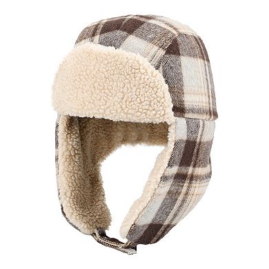 Men's Levi's® Brushed Flannel Plaid Trapper Hat with Sherpa Lining