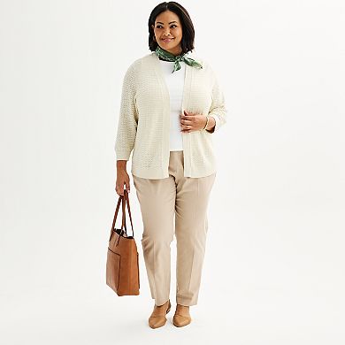 Plus Size Croft & Barrow Open Front Textured Cardigan