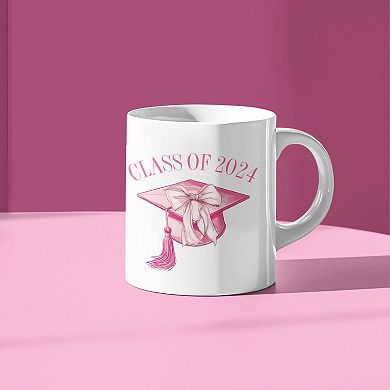 Pink Coquette Class Of 2024 Coffee Mug - Graduation Gift For Her - 2024 Graduation Mugs