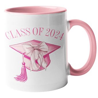 Pink Coquette Class Of 2024 Coffee Mug - Graduation Gift For Her - 2024 Graduation Mugs