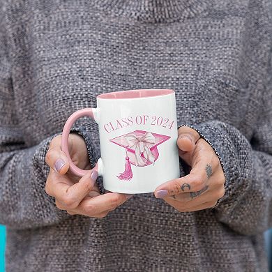 Pink Coquette Class Of 2024 Coffee Mug - Graduation Gift For Her - 2024 Graduation Mugs