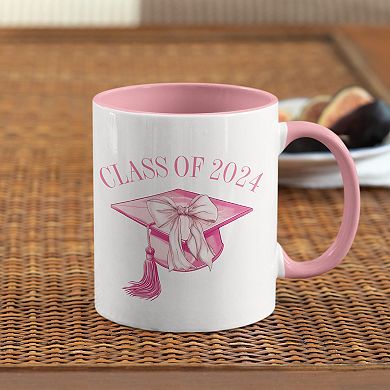 Pink Coquette Class Of 2024 Coffee Mug - Graduation Gift For Her - 2024 Graduation Mugs