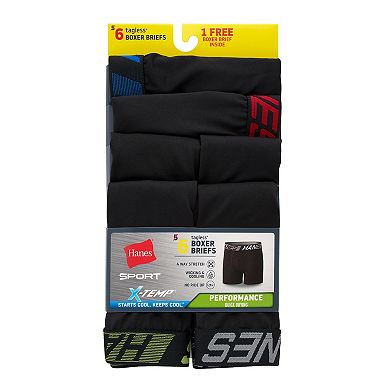 Boys 4-20 Hanes Ultimate® 6-Pack Sport X-Temp Stretch Boxer Brief Underwear Set