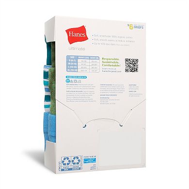 Boys 4-20 Hanes Ultimate® 6-Pack Pure Comfort Brief Underwear Set