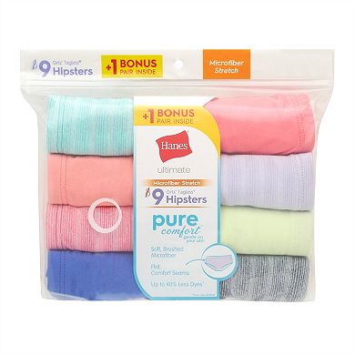 Hanes Ultimate Pure Comfort 8-+1 Bonus Pack Girls' Microfiber Brief Underwear