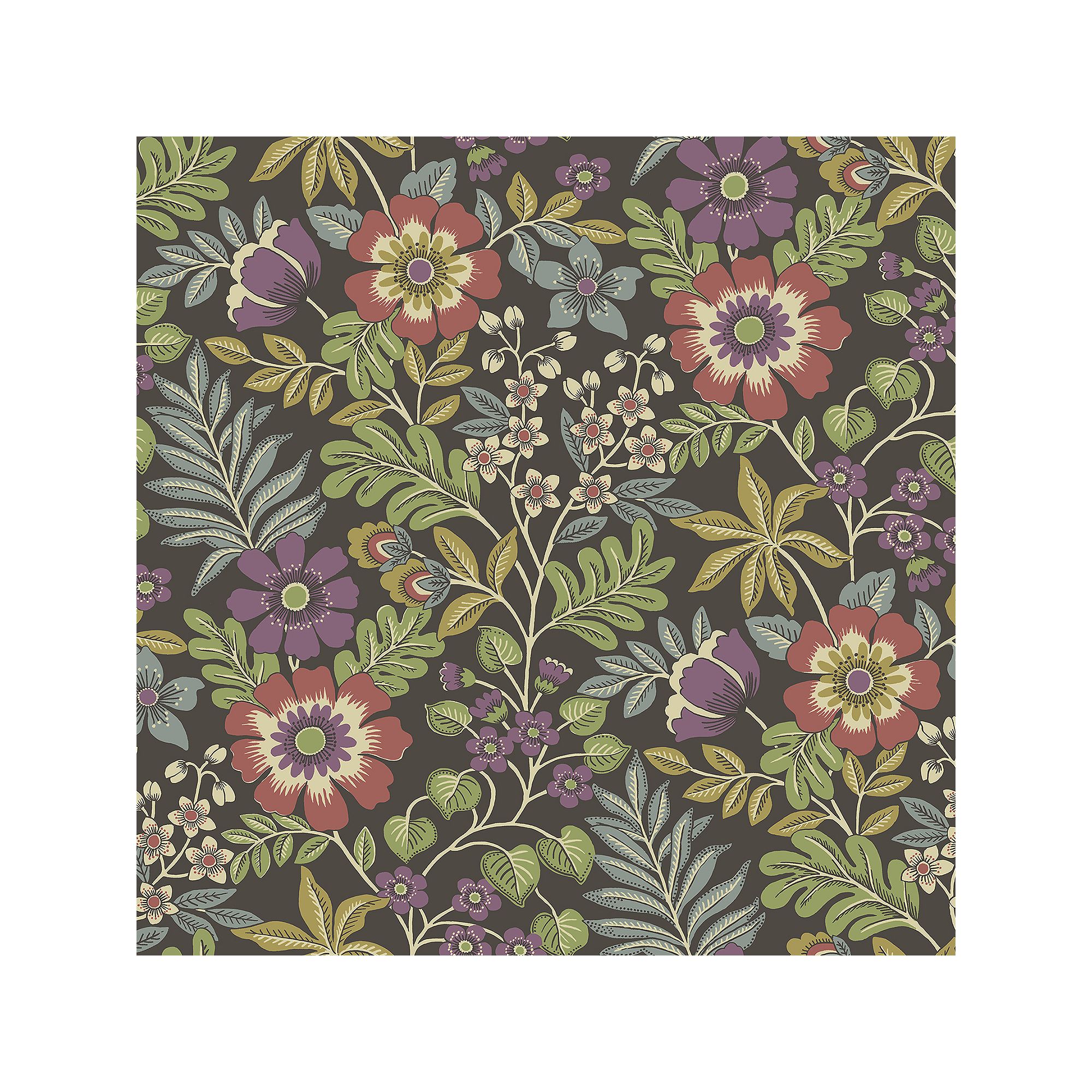 Brewster Home Fashions Voysey Floral Wallpaper, Multicolor