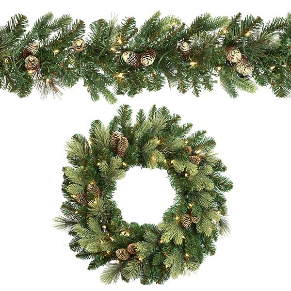 National Tree Company Artificial Carolina Pine Wreath & Garland Set - None