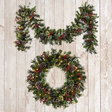 National Tree Company Artificial Iced Berry Pine Wreath & Garland Set