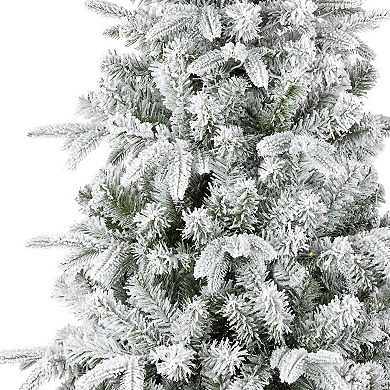 National Tree Company Flocked Pacific Mixed Pine 7.5-ft. Pre-Lit Artificial Christmas Tree