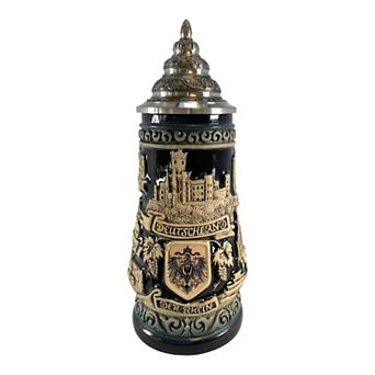 Pinnacle Peak Trading Rhine River Blue Rustic City Panorama Le German Stoneware Beer Stein .25 L