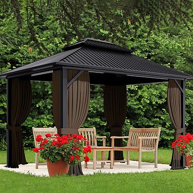 Aoodor Gazebo Curtain Replacement - Universal 4-panel Sidewalls 10' X 13'(curtain Only)