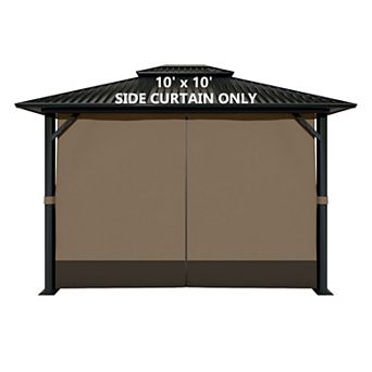 Aoodor Gazebo Curtain Replacement - Universal 4-panel Sidewalls 10' X 10'(curtain Only)