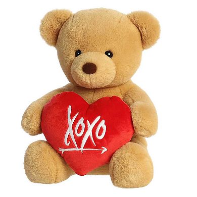 Aurora Large Brown Valentine 15" Xoxo Bear Heartwarming Stuffed Animal