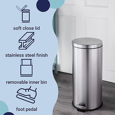 Oscar 8-gallon Step-open Trash Can With Free Mini Trash Can